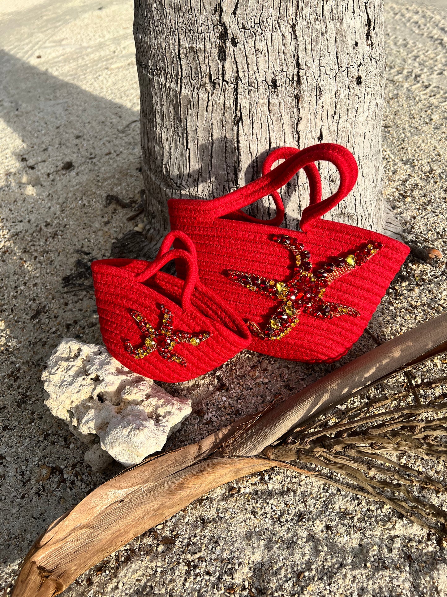 Red Mini Rope Deluxe Starfish Bag