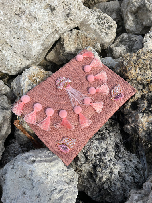 Dusty Pink PomPom Jellyfish Bag